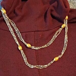 Elegant Multi Strand Beaded Necklace